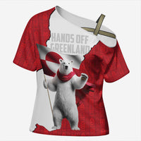 Hands Off Greenland Personalized Cross Shoulder Shirt Poland Bear with Flag
