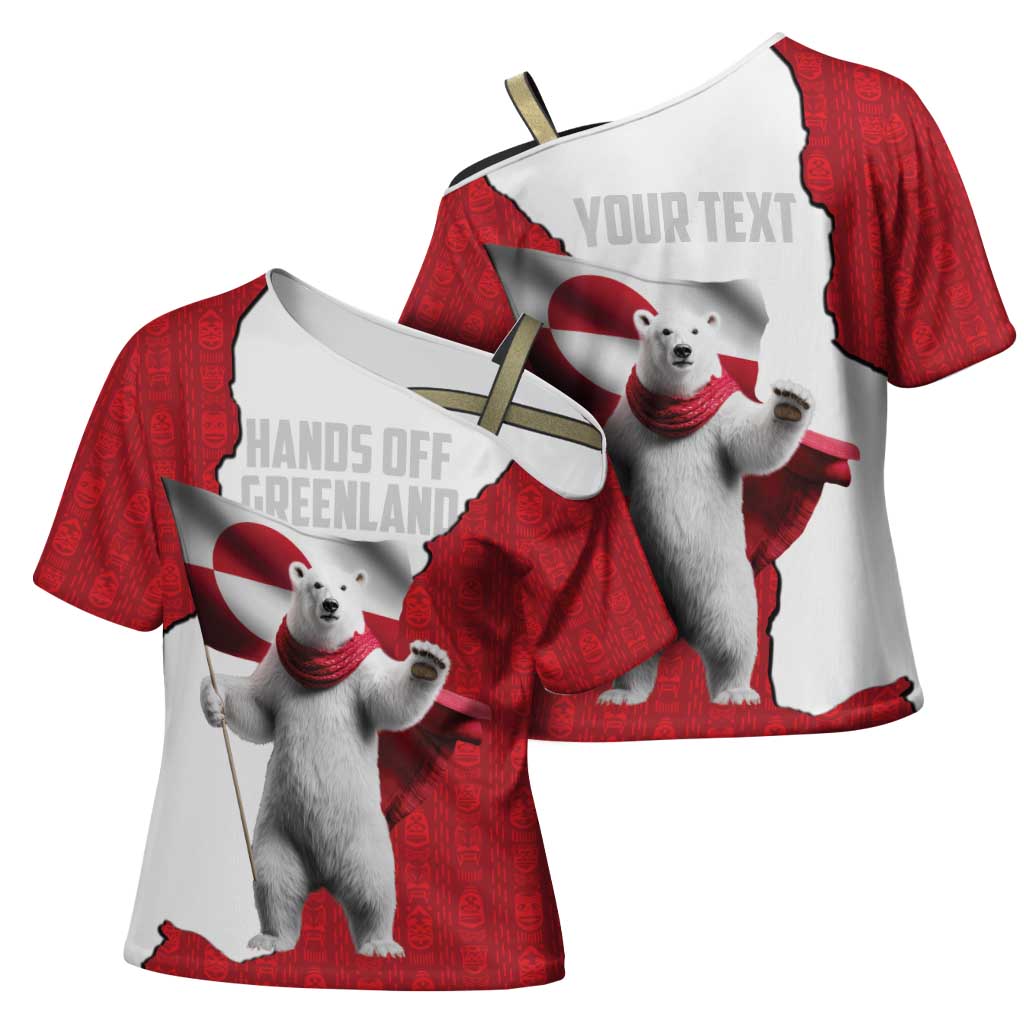 Hands Off Greenland Personalized Cross Shoulder Shirt Poland Bear with Flag