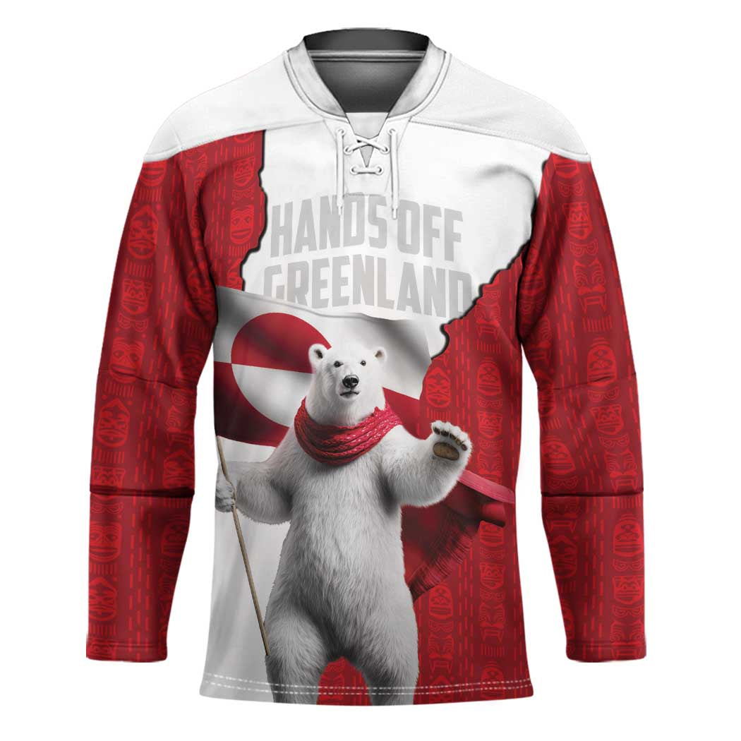 Hands Off Greenland Personalized Hockey Jersey Poland Bear with Flag