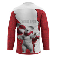 Hands Off Greenland Personalized Hockey Jersey Poland Bear with Flag