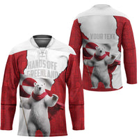 Hands Off Greenland Personalized Hockey Jersey Poland Bear with Flag