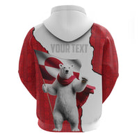Hands Off Greenland Personalized Hoodie Poland Bear with Flag
