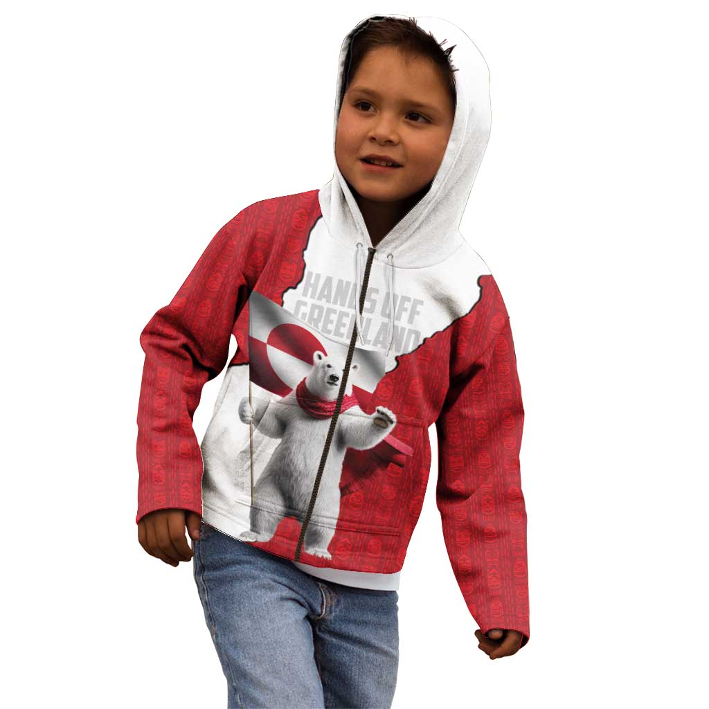 Hands Off Greenland Personalized Kid Hoodie Poland Bear with Flag