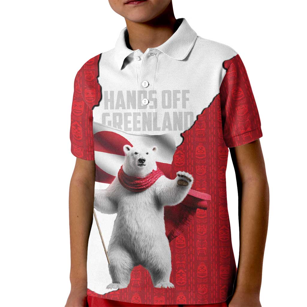 Hands Off Greenland Personalized Kid Polo Shirt Poland Bear with Flag
