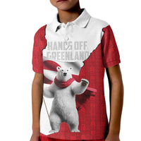 Hands Off Greenland Personalized Kid Polo Shirt Poland Bear with Flag