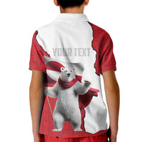 Hands Off Greenland Personalized Kid Polo Shirt Poland Bear with Flag
