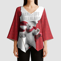 Hands Off Greenland Personalized Kimono Sleeve Blouse Poland Bear with Flag