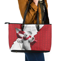 Hands Off Greenland Leather Tote Bag Poland Bear with Flag