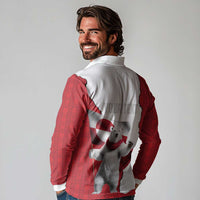 Hands Off Greenland Personalized Long Sleeve Polo Shirt Poland Bear with Flag