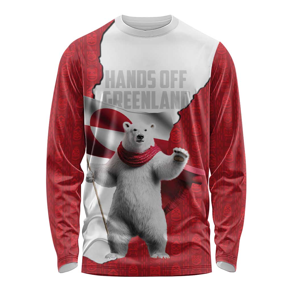 Hands Off Greenland Personalized Long Sleeve Shirt Poland Bear with Flag