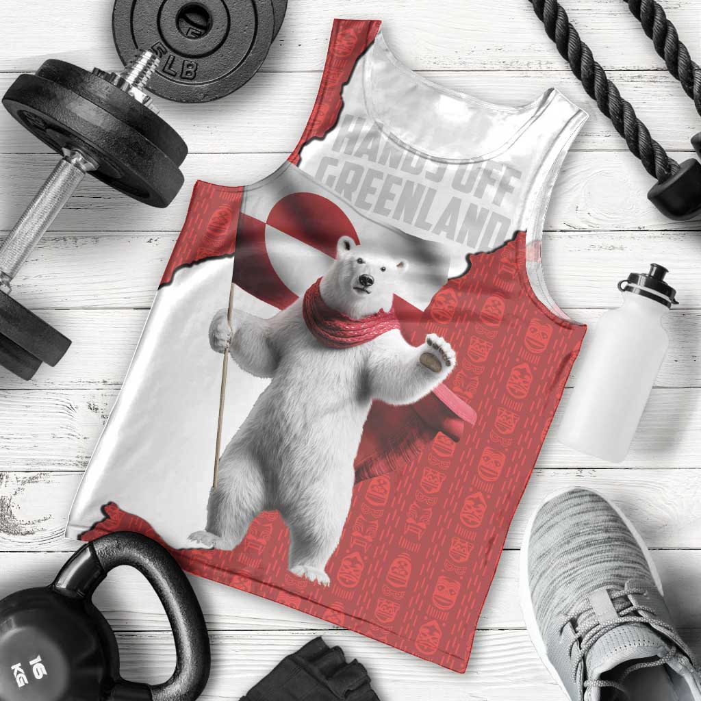 Hands Off Greenland Personalized Men Tank Top Poland Bear with Flag