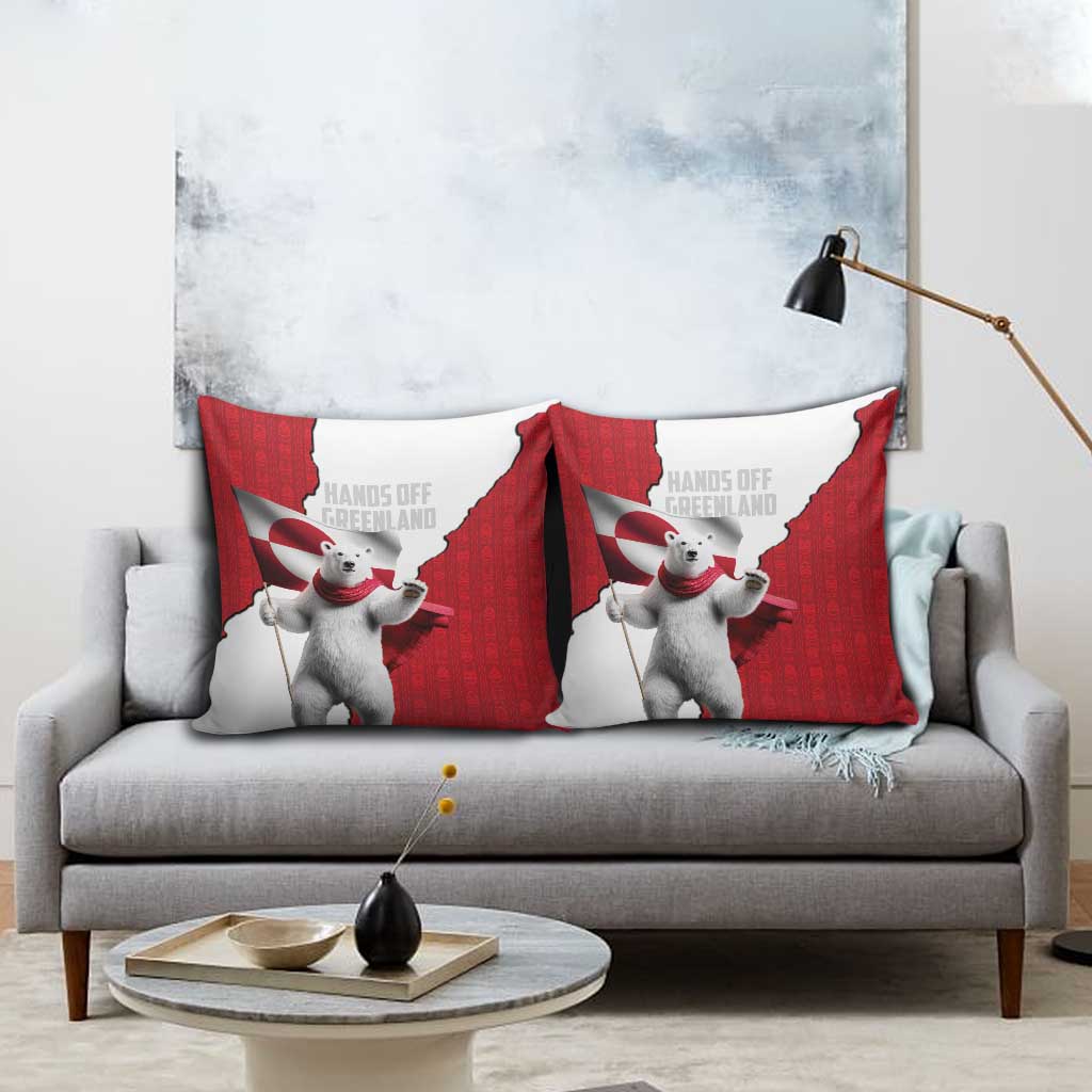 Hands Off Greenland Pillow Cover Poland Bear with Flag