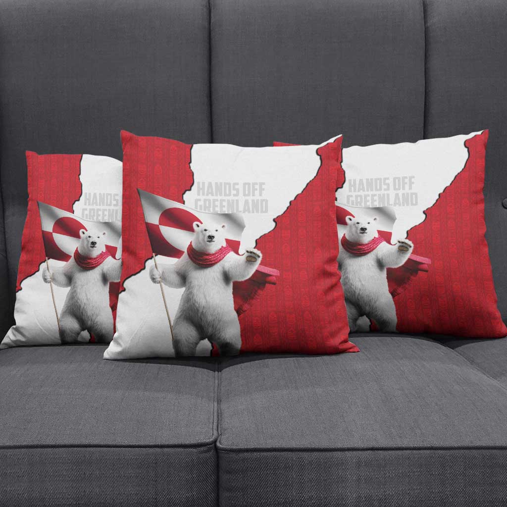 Hands Off Greenland Pillow Cover Poland Bear with Flag