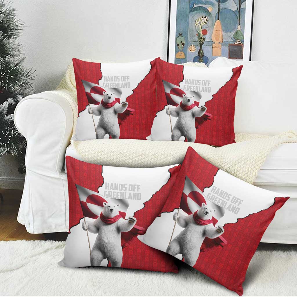 Hands Off Greenland Pillow Cover Poland Bear with Flag