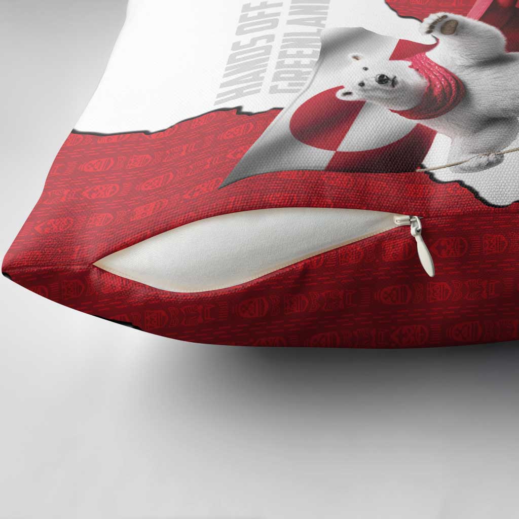 Hands Off Greenland Pillow Cover Poland Bear with Flag