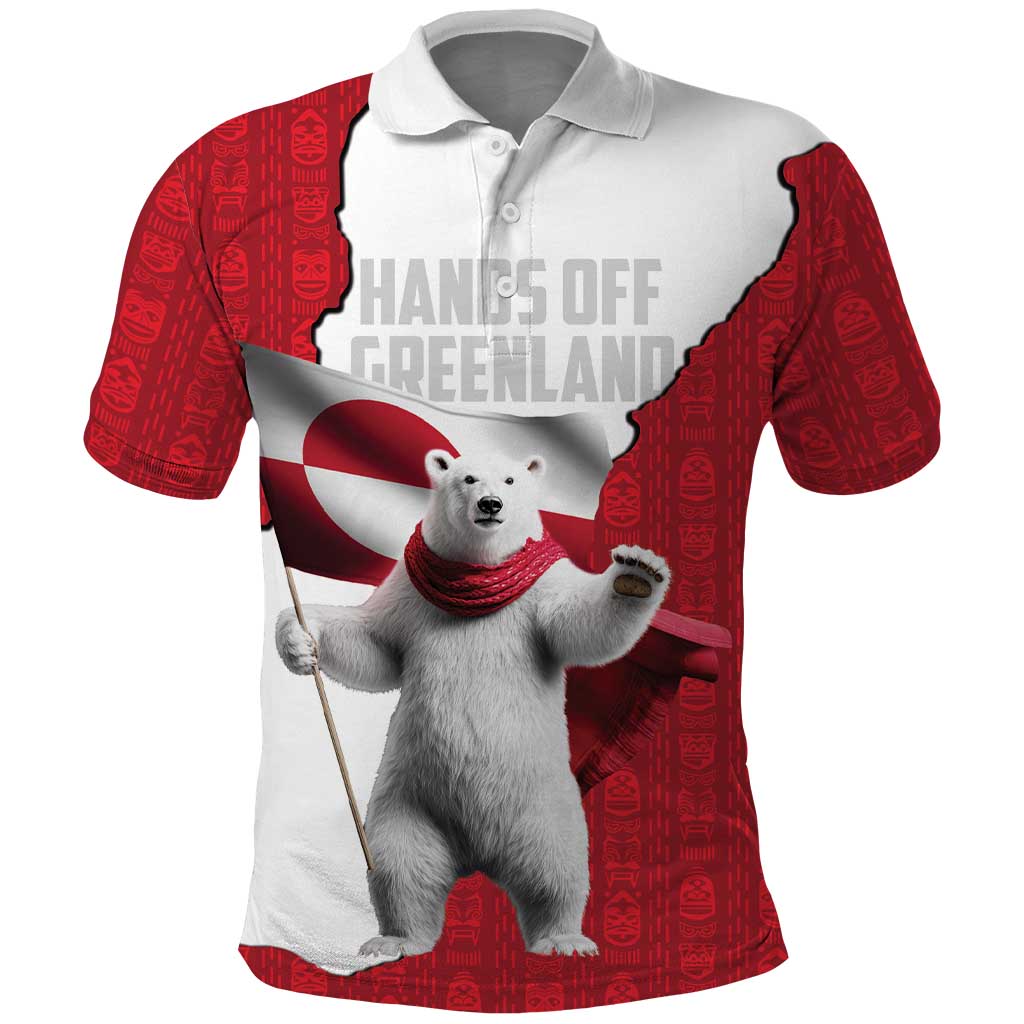 Hands Off Greenland Personalized Polo Shirt Poland Bear with Flag