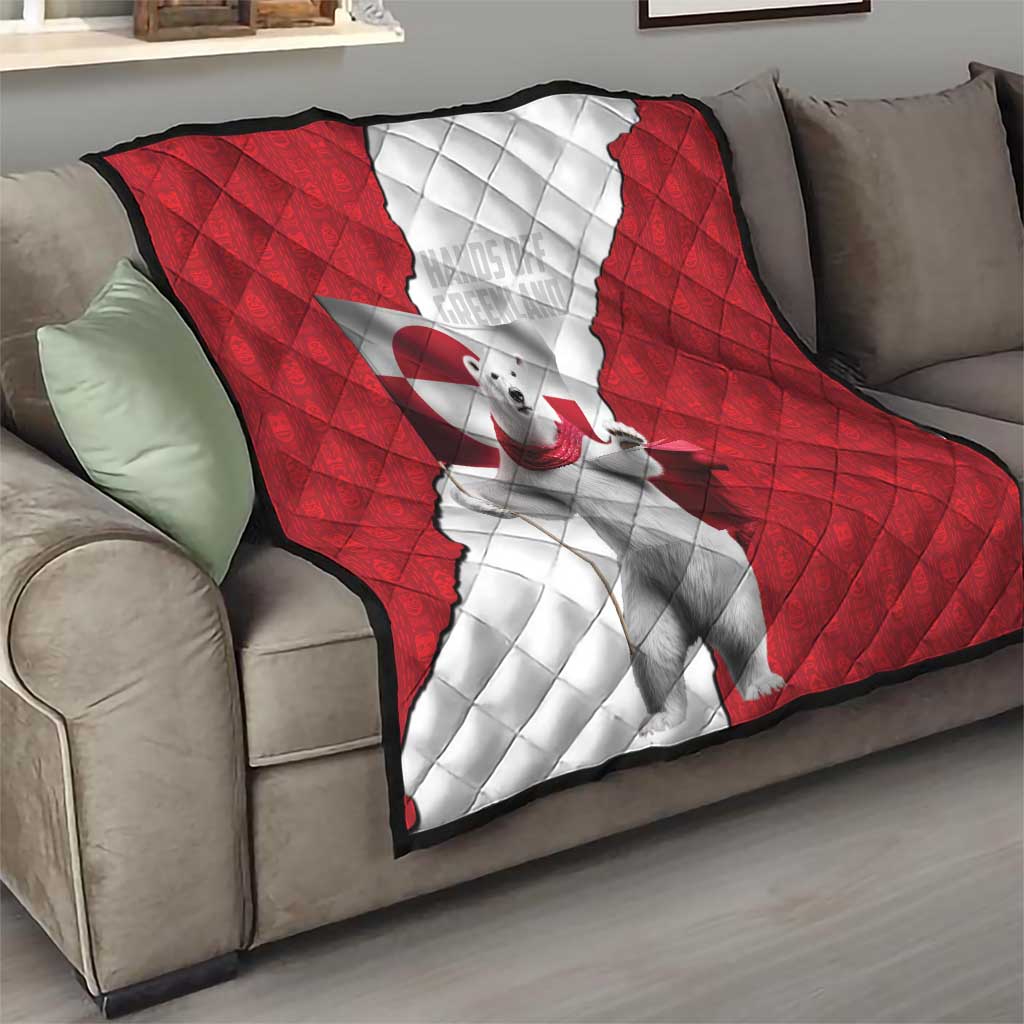 Hands Off Greenland Quilt Poland Bear with Flag