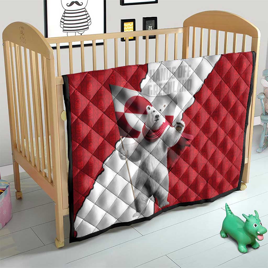 Hands Off Greenland Quilt Poland Bear with Flag