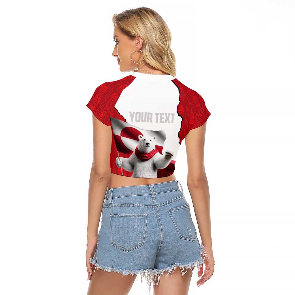Hands Off Greenland Personalized Raglan Cropped T Shirt Poland Bear with Flag