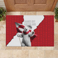 Hands Off Greenland Rubber Doormat Poland Bear with Flag