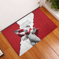 Hands Off Greenland Rubber Doormat Poland Bear with Flag
