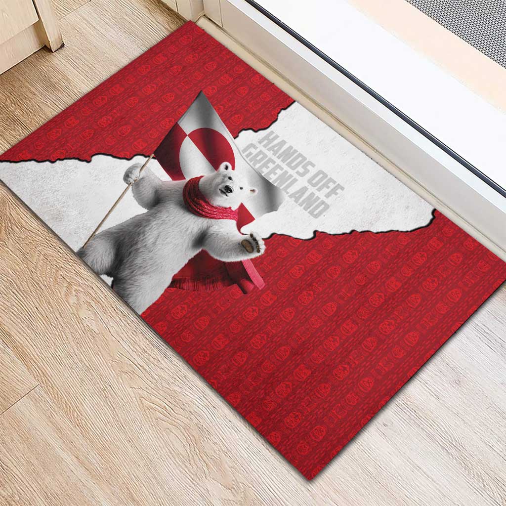 Hands Off Greenland Rubber Doormat Poland Bear with Flag