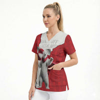 Hands Off Greenland Personalized Scrub Top Poland Bear with Flag
