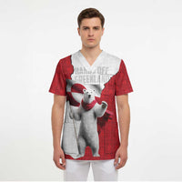 Hands Off Greenland Personalized Scrub Top Poland Bear with Flag