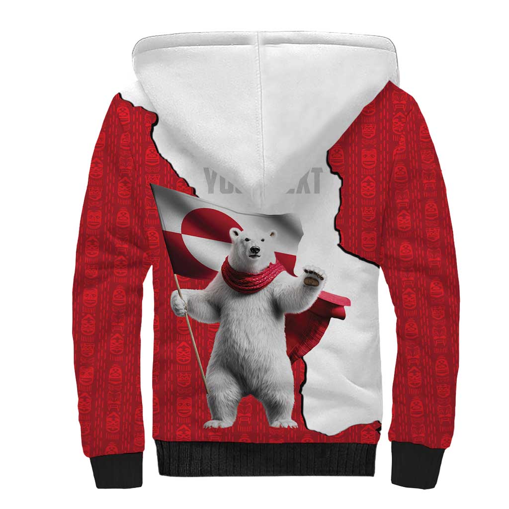 Hands Off Greenland Personalized Sherpa Hoodie Poland Bear with Flag