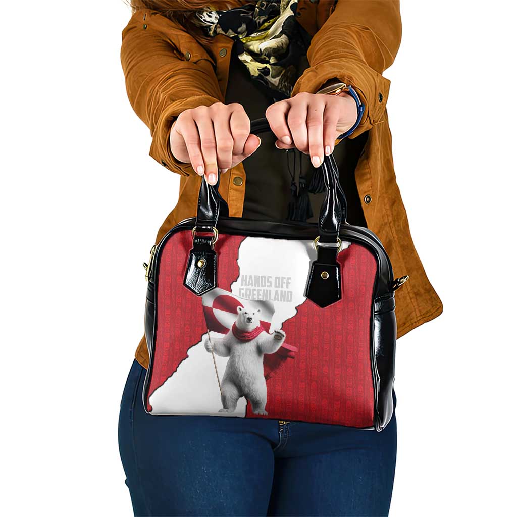 Hands Off Greenland Shoulder Handbag Poland Bear with Flag