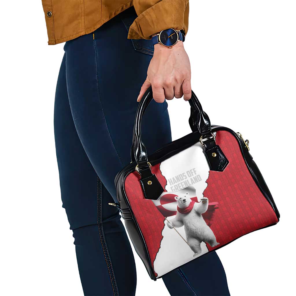 Hands Off Greenland Shoulder Handbag Poland Bear with Flag