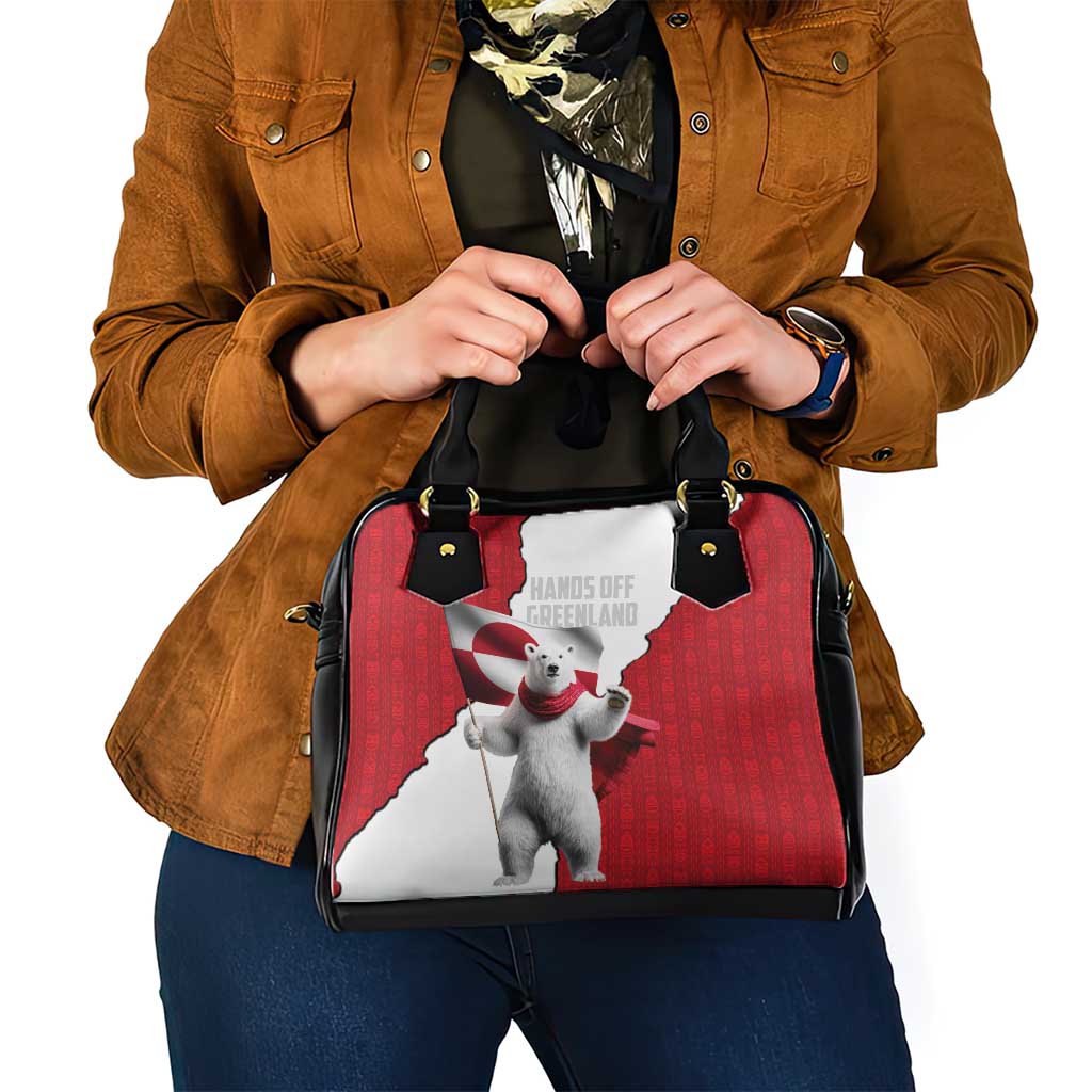 Hands Off Greenland Shoulder Handbag Poland Bear with Flag