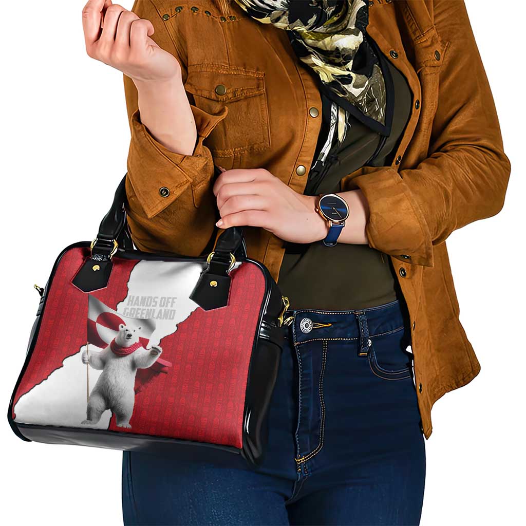 Hands Off Greenland Shoulder Handbag Poland Bear with Flag