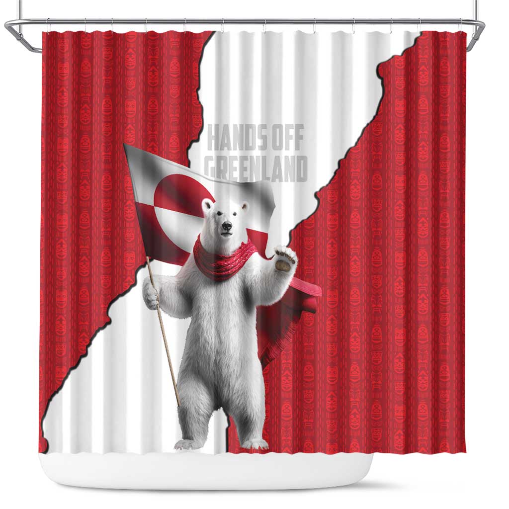 Hands Off Greenland Shower Curtain Poland Bear with Flag