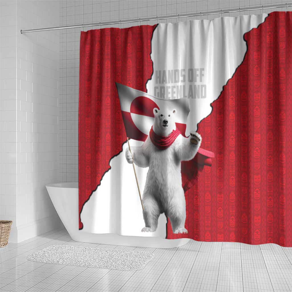 Hands Off Greenland Shower Curtain Poland Bear with Flag
