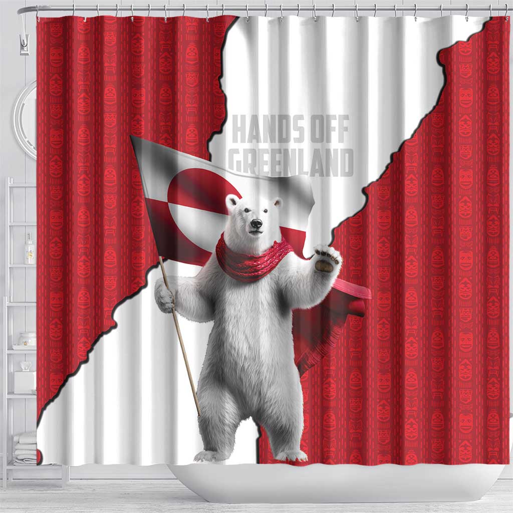 Hands Off Greenland Shower Curtain Poland Bear with Flag