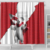 Hands Off Greenland Shower Curtain Poland Bear with Flag