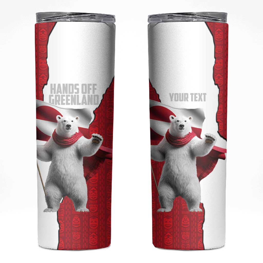 Hands Off Greenland Personalized Skinny Tumbler Poland Bear with Flag
