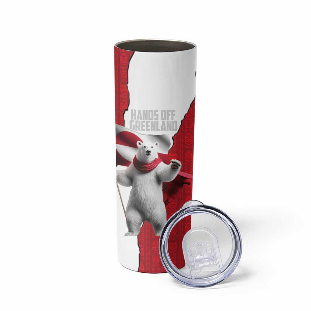 Hands Off Greenland Personalized Skinny Tumbler Poland Bear with Flag