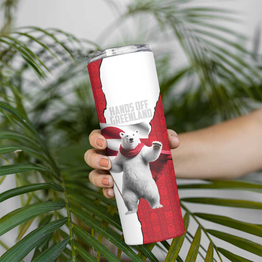 Hands Off Greenland Personalized Skinny Tumbler Poland Bear with Flag