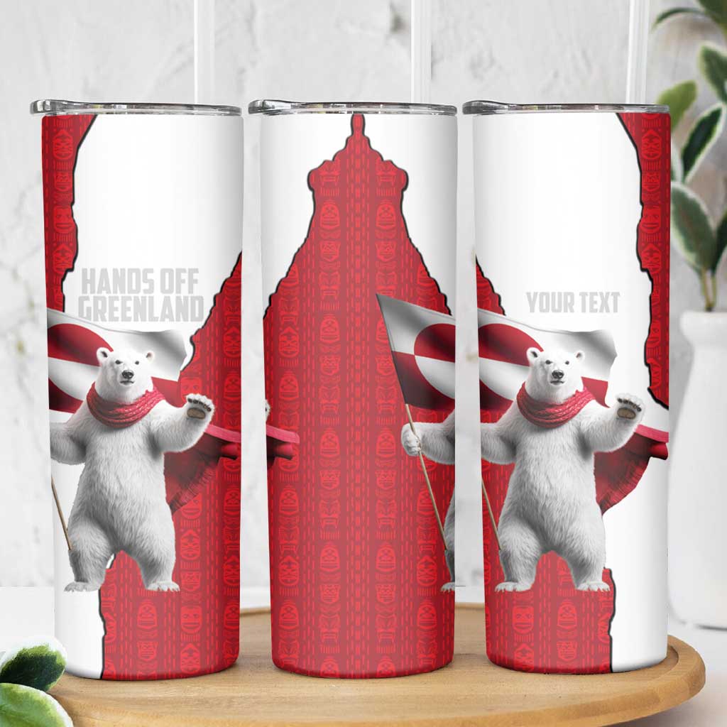 Hands Off Greenland Personalized Skinny Tumbler Poland Bear with Flag