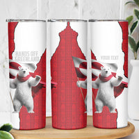 Hands Off Greenland Personalized Skinny Tumbler Poland Bear with Flag