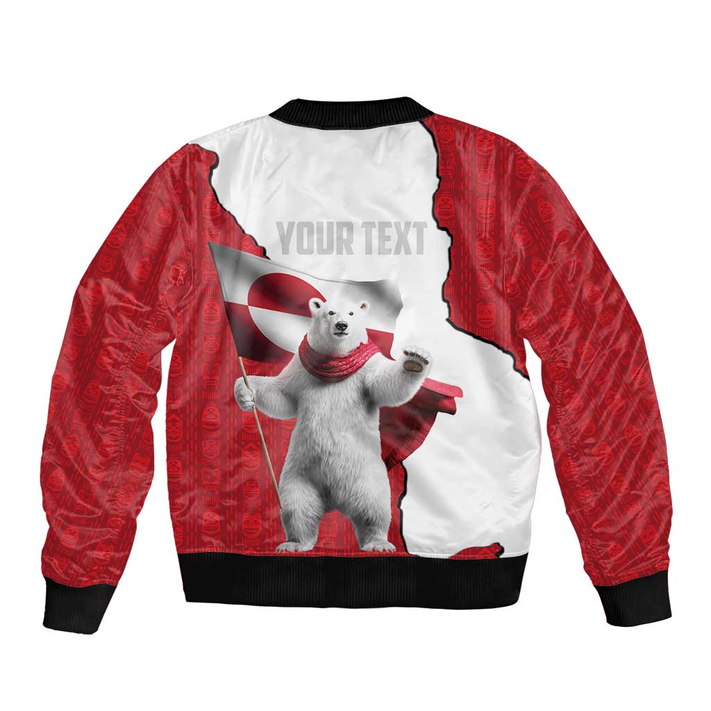 Hands Off Greenland Personalized Sleeve Zip Bomber Jacket Poland Bear with Flag