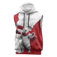 Hands Off Greenland Personalized Sleeveless Hoodie Poland Bear with Flag