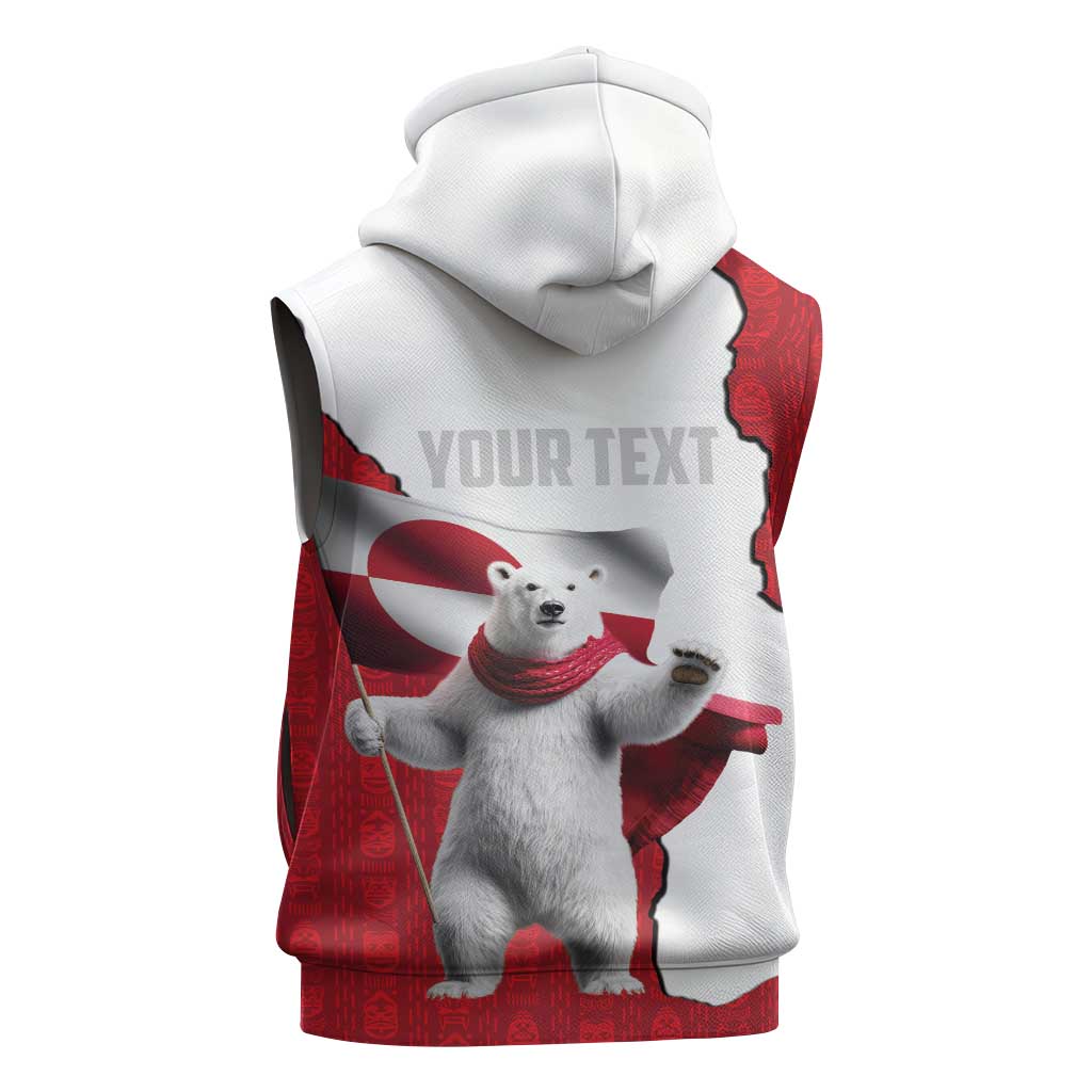 Hands Off Greenland Personalized Sleeveless Hoodie Poland Bear with Flag