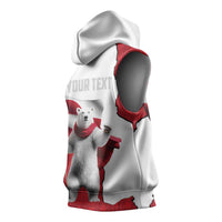 Hands Off Greenland Personalized Sleeveless Hoodie Poland Bear with Flag