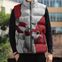 Hands Off Greenland Personalized Sleeveless Puffer Jacket Poland Bear with Flag