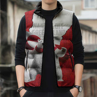 Hands Off Greenland Personalized Sleeveless Puffer Jacket Poland Bear with Flag