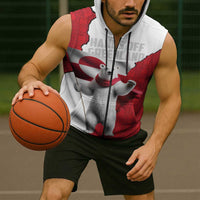 Hands Off Greenland Personalized Sleeveless Zip Hoodie Poland Bear with Flag