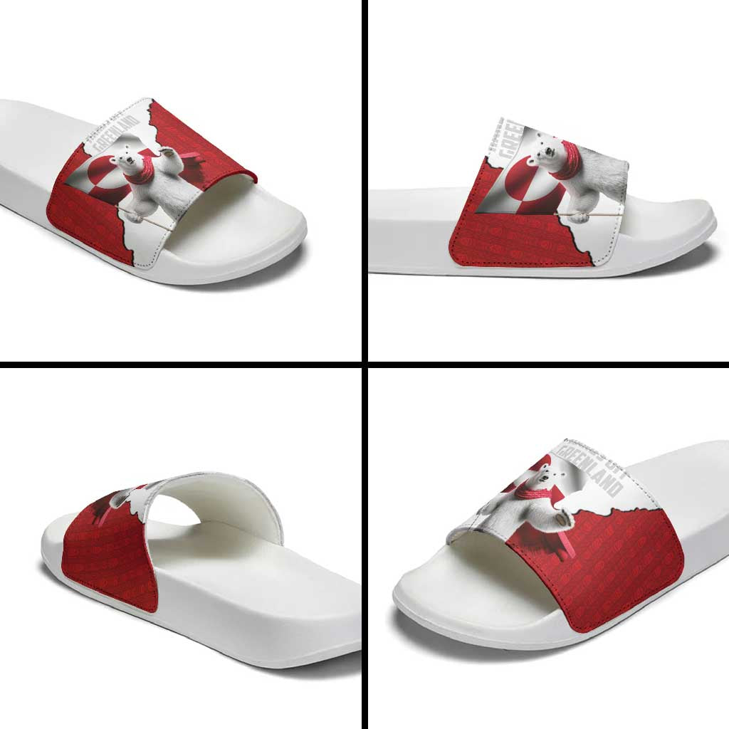 Hands Off Greenland Slide Sandals Poland Bear with Flag